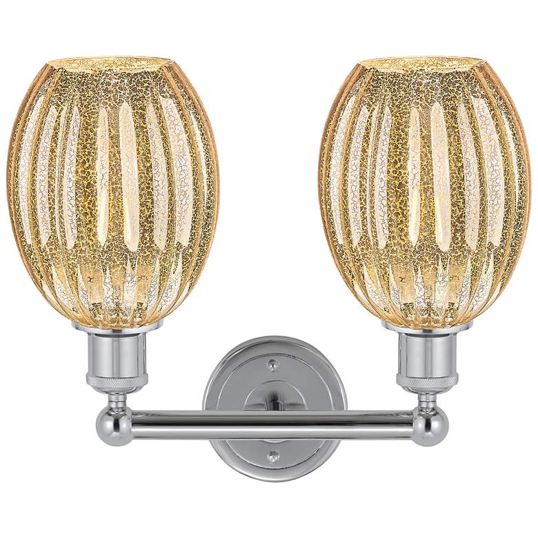 Image 2 Edison Preston 15"W 2 Light Chrome Vanity Light w/ Mercury Bulb Shade more views