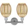 2_Edison Preston 15"W 2 Light Chrome Vanity Light w/ Mercury Bulb Shade more views