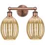 1_Edison Preston 15"W 2 Light Copper Bath Light With Mercury Bulb Shade