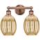 Edison Preston 15"W 2 Light Copper Bath Light With Mercury Bulb Shade