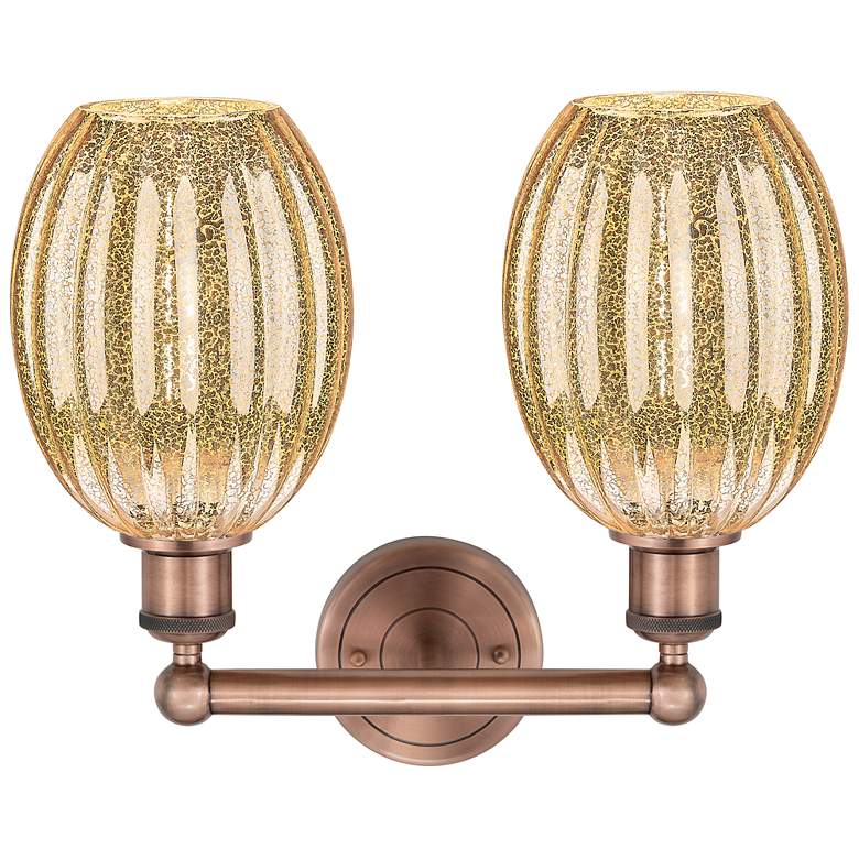 Image 2 Edison Preston 15"W 2 Light Copper Bath Light With Mercury Bulb Shade more views