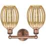 2_Edison Preston 15"W 2 Light Copper Bath Light With Mercury Bulb Shade more views
