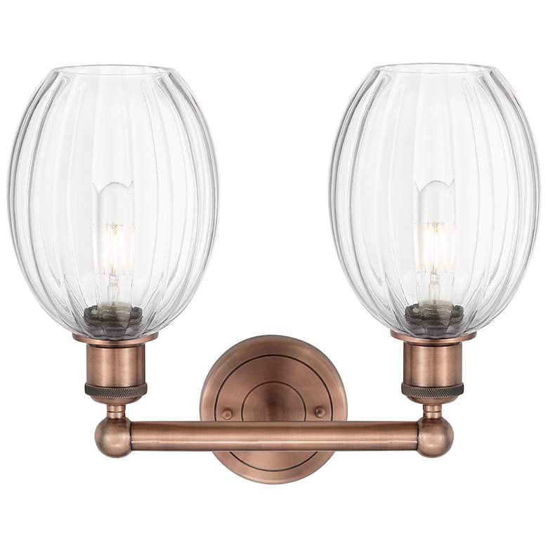 Image 2 Edison Preston 15"W 2 Light Copper Vanity Light With Clear Bulb Shade more views
