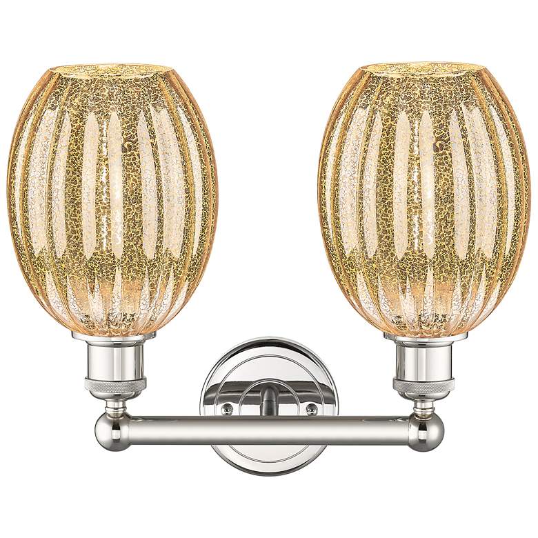Image 2 Edison Preston 15"W 2-Lt Polished Nickel Vanity w/ Mercury Bulb Shade more views