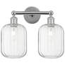 1_Edison Preston 16"W 2 Light Chrome Vanity Light w/ Clear Jar Shade