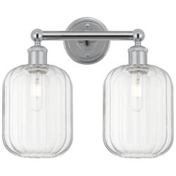 Edison Preston 16"W 2 Light Chrome Vanity Light w/ Clear Jar Shade