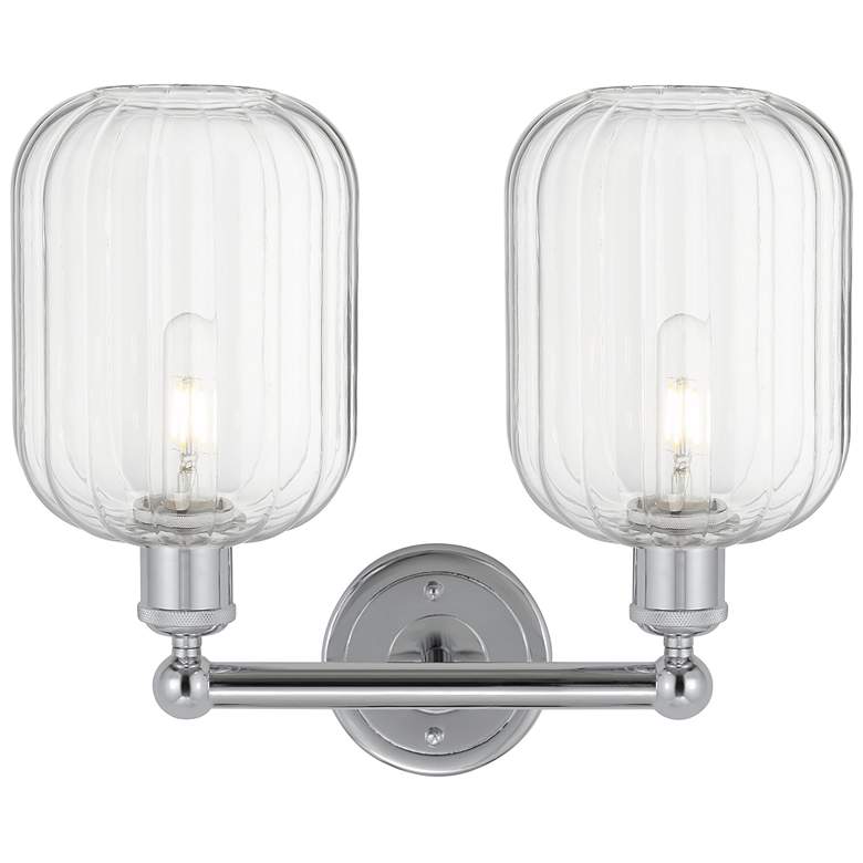 Image 2 Edison Preston 16"W 2 Light Chrome Vanity Light w/ Clear Jar Shade more views