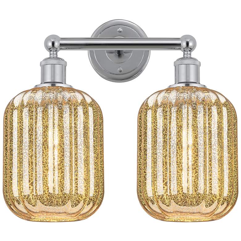 Image 1 Edison Preston 16"W 2 Light Chrome Vanity Light w/ Mercury Jar Shade