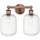 Edison Preston 16"W 2 Light Copper Vanity Light With Clear Jar Shade