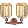 2_Edison Preston 16"W 2 Light Copper Vanity Light With Mercury Jar Shade more views