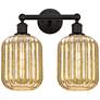 1_Edison Preston 16"W 2-Lt Oiled Bronze Bath Light w/ Mercury Jar Shade