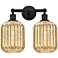 Edison Preston 16"W 2-Lt Oiled Bronze Bath Light w/ Mercury Jar Shade
