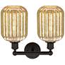 2_Edison Preston 16"W 2-Lt Oiled Bronze Bath Light w/ Mercury Jar Shade more views
