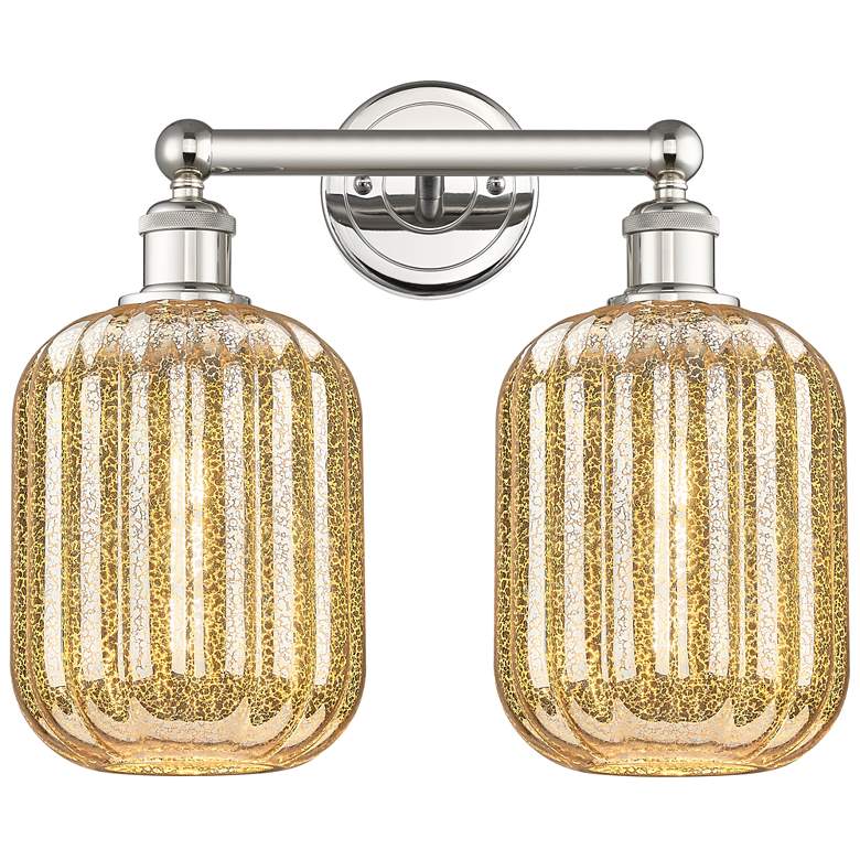 Image 1 Edison Preston 16"W 2-Lt Polished Nickel Vanity w/ Mercury Jar Shade