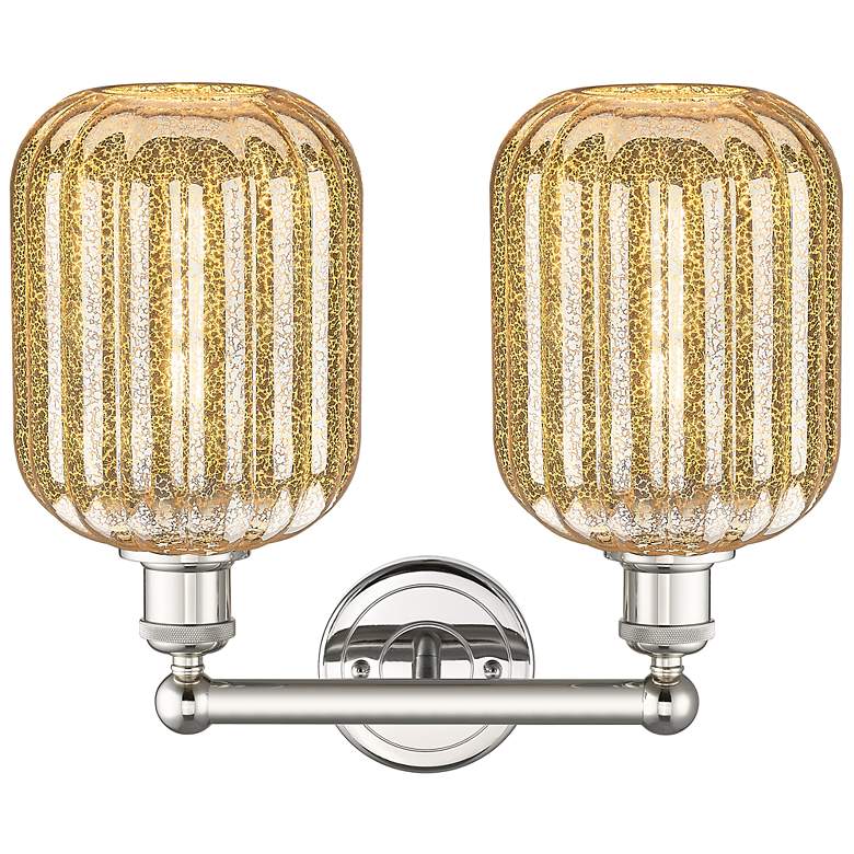Image 2 Edison Preston 16"W 2-Lt Polished Nickel Vanity w/ Mercury Jar Shade more views