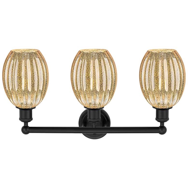 Image 2 Edison Preston 24"W 3 Light Black Vanity Light w/ Mercury Bulb Shade more views