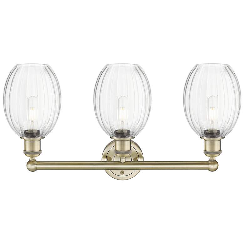 Image 2 Edison Preston 24"W 3 Light Brass Vanity Light With Clear Bulb Shade more views
