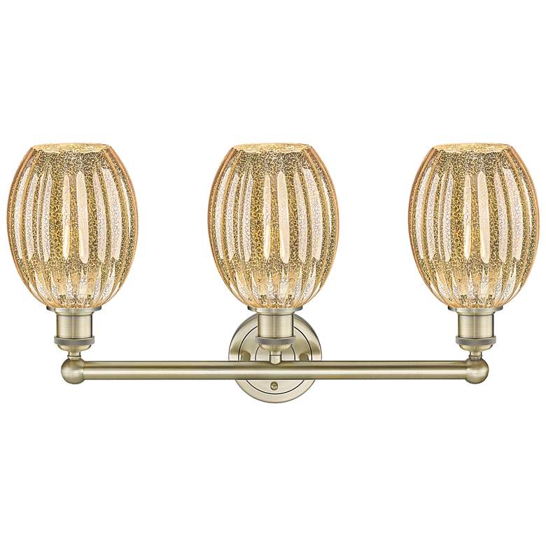 Image 2 Edison Preston 24"W 3 Light Brass Vanity Light With Mercury Bulb Shade more views
