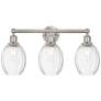Edison Preston 24"W 3 Light Nickel Bath Light w/ Clear Bulb Shade