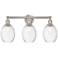 Edison Preston 24"W 3 Light Nickel Bath Light w/ Clear Bulb Shade