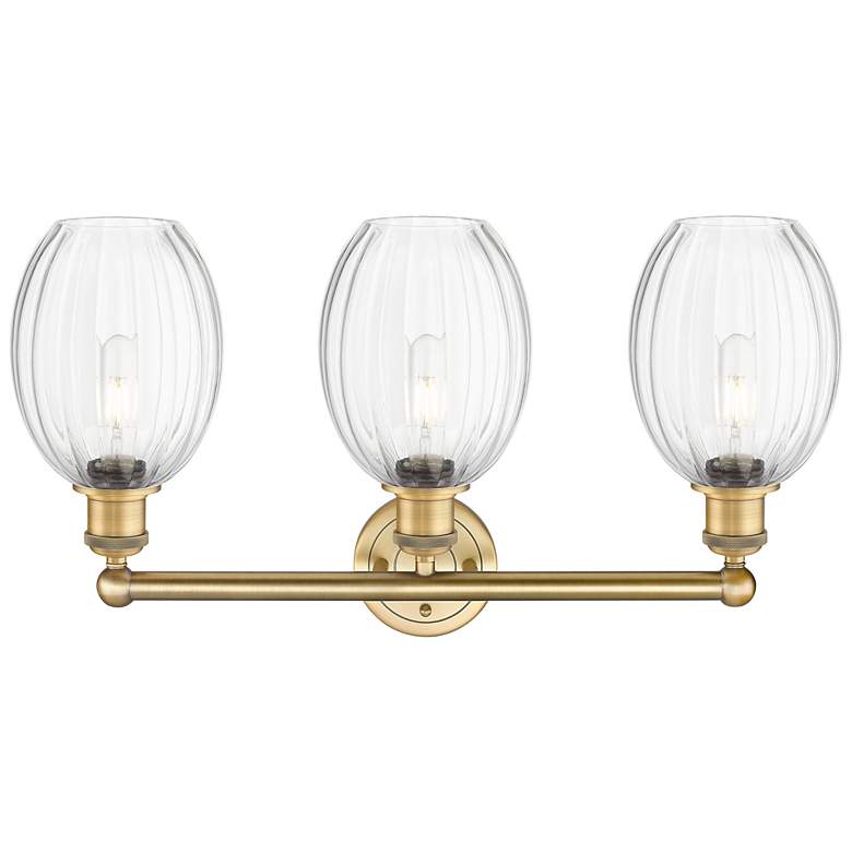 Image 2 Edison Preston 24"W 3-Lt Brushed Brass Bath Light w/ Clear Bulb Shade more views