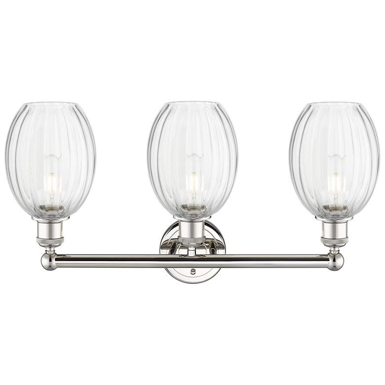 Image 2 Edison Preston 24"W 3-Lt Polished Nickel Vanity w/ Clear Bulb Shade more views