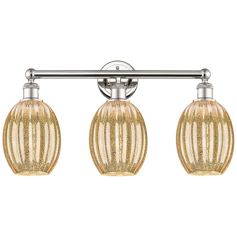 Image 1 Edison Preston 24"W 3-Lt Polished Nickel Vanity w/ Mercury Bulb Shade