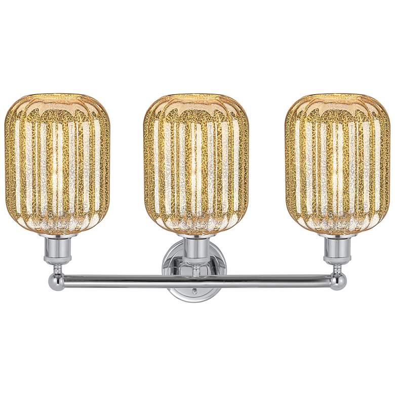 Image 2 Edison Preston 25"W 3 Light Chrome Vanity Light w/ Mercury Jar Shade more views