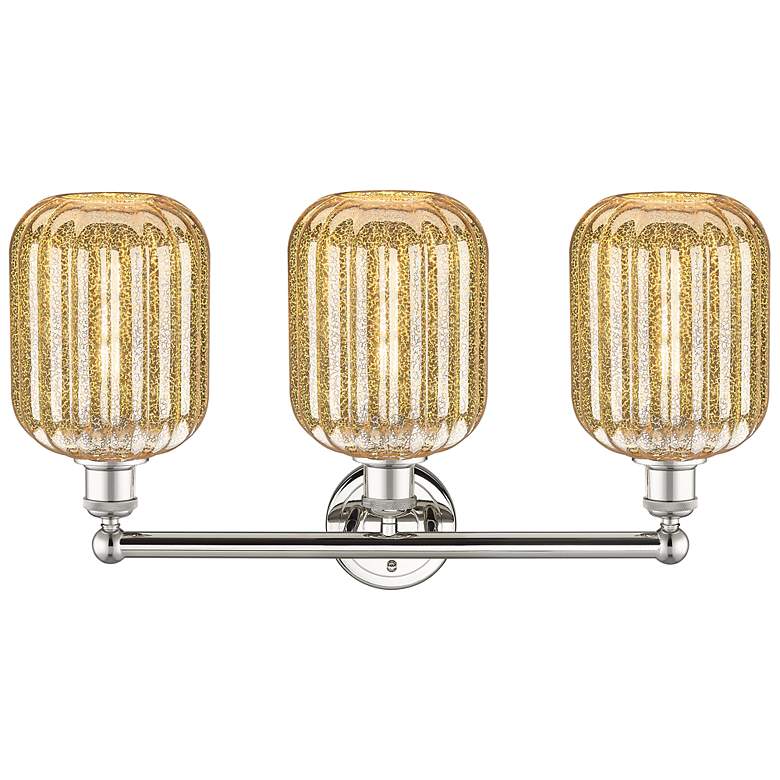 Image 2 Edison Preston 25"W 3-Lt Polished Nickel Vanity w/ Mercury Jar Shade more views