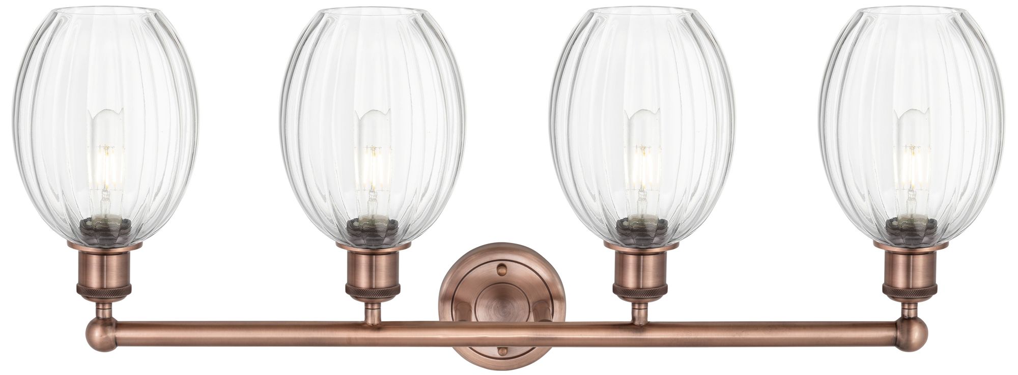 Image 2 Edison Preston 33"W 4 Light Copper Vanity Light With Clear Bulb Shade more views