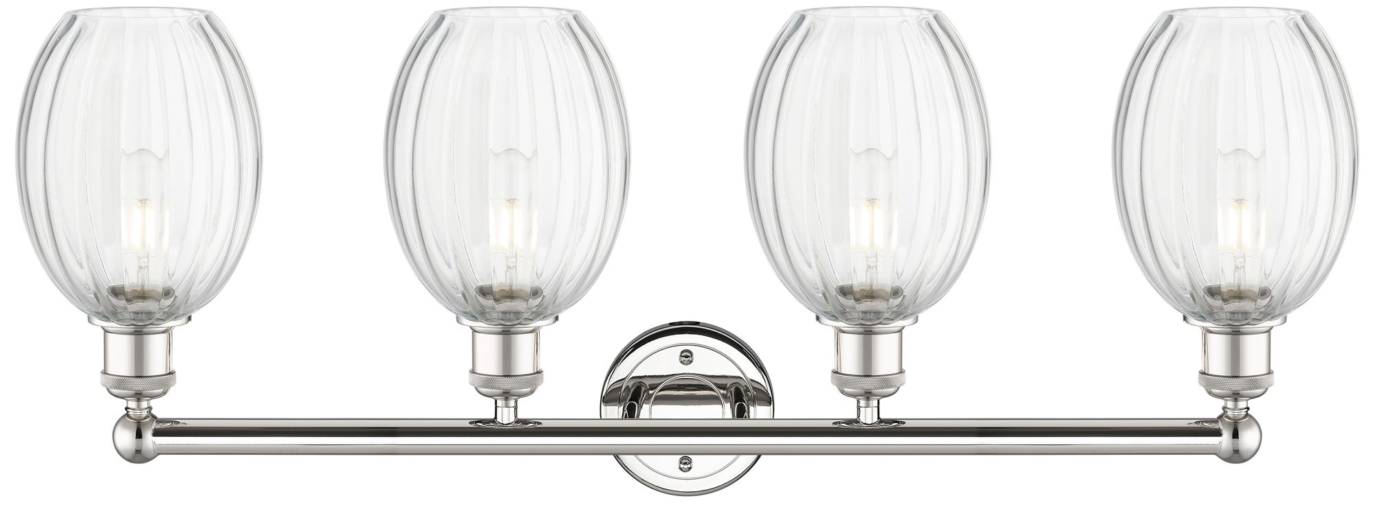 Image 2 Edison Preston 33"W 4 Light Polished Nickel Vanity w/ Clear Bulb Shade more views