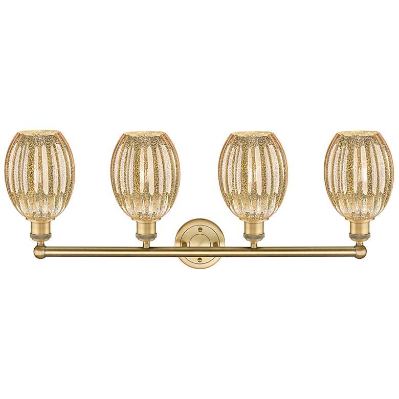 Image 2 Edison Preston 33"W 4 Light Brushed Brass Vanity w/ Mercury Bulb Shade more views