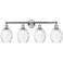 Edison Preston 33"W 4 Light Chrome Vanity Light w/ Clear Bulb Shade
