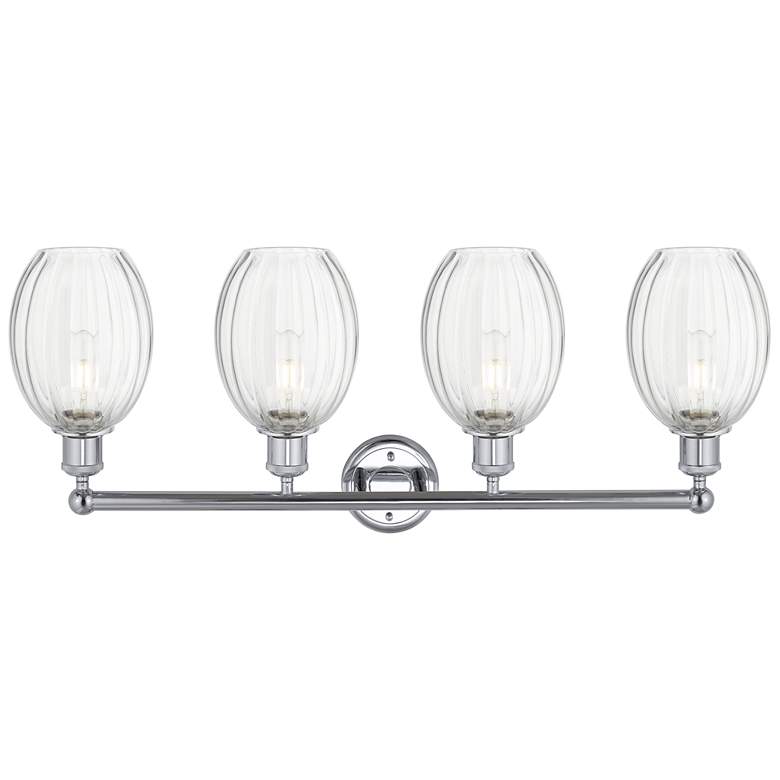 Image 2 Edison Preston 33"W 4 Light Chrome Vanity Light w/ Clear Bulb Shade more views