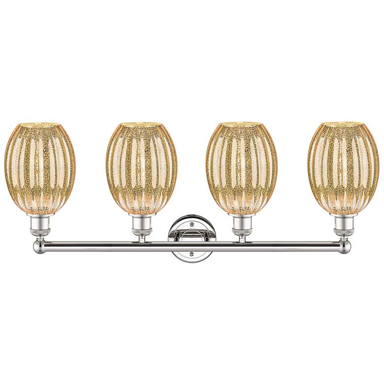 Image 2 Edison Preston 33"W 4-Lt Polished Nickel Vanity w/ Mercury Bulb Shade more views