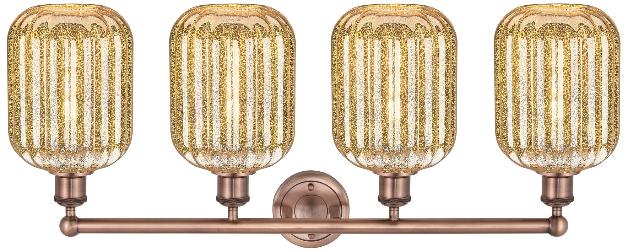 Image 2 Edison Preston 34"W 4 Light Copper Vanity Light With Mercury Jar Shade more views
