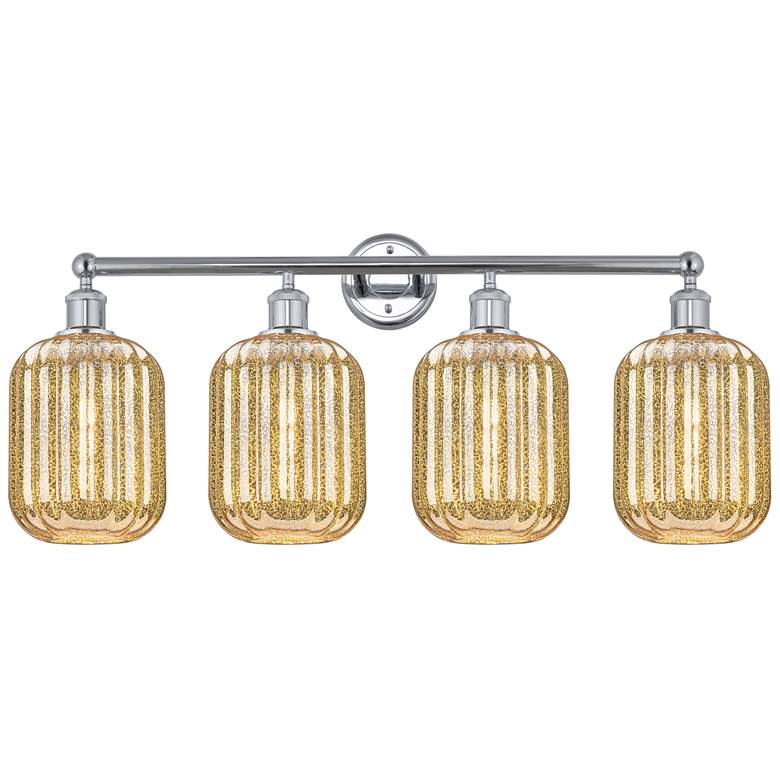 Image 1 Edison Preston 34"W 4 Light Chrome Vanity Light w/ Mercury Jar Shade