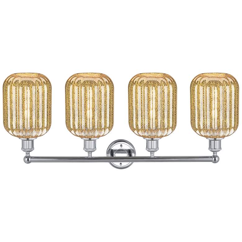 Image 2 Edison Preston 34"W 4 Light Chrome Vanity Light w/ Mercury Jar Shade more views