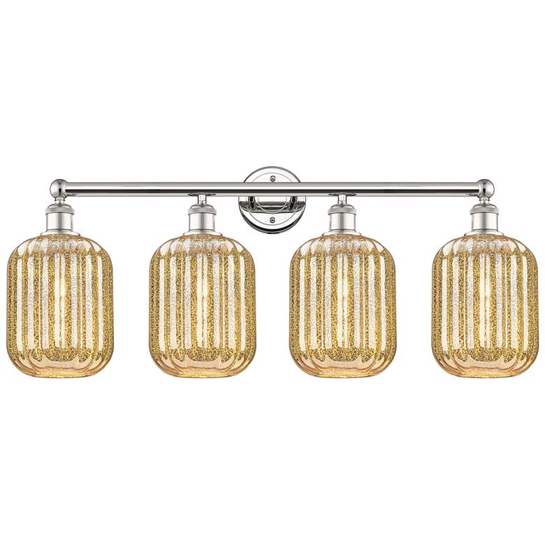 Image 1 Edison Preston 34"W 4-Lt Polished Nickel Vanity w/ Mercury Jar Shade