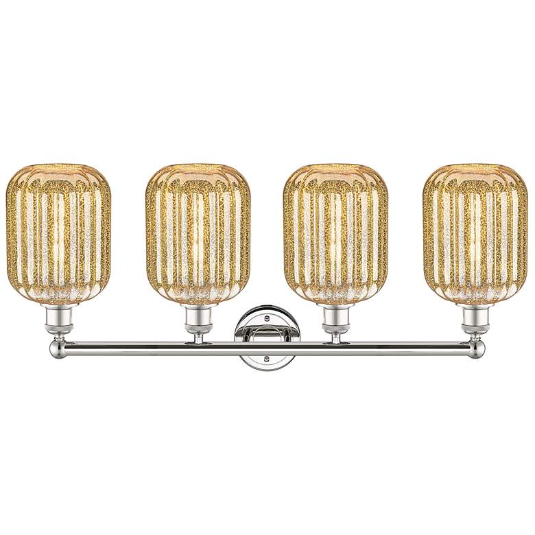 Image 2 Edison Preston 34"W 4-Lt Polished Nickel Vanity w/ Mercury Jar Shade more views