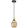 Edison Preston 6"W Black Brass Cord Mini Pendant w/ Mercury Bulb Shade