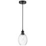 1_Edison Preston 6"W Black Cord Hung Mini Pendant w/ Clear Bulb Shade