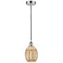 1_Edison Preston 6"W Chrome Cord Hung Mini Pendant w/ Mercury Bulb Shade