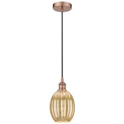 Edison Preston 6"W Copper Cord Hung Mini Pendant w/ Mercury Bulb Shade