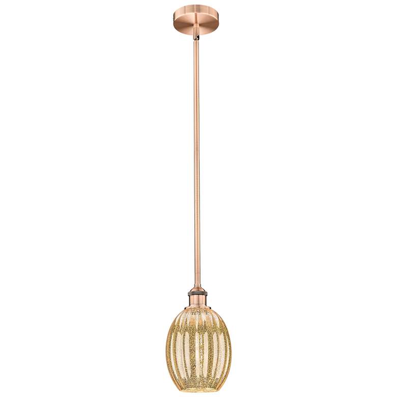 Image 1 Edison Preston 6"W Copper Stem Hung Mini Pendant w/ Mercury Bulb Shade