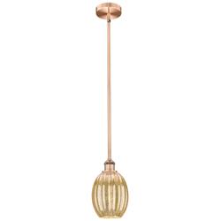 Edison Preston 6"W Copper Stem Hung Mini Pendant w/ Mercury Bulb Shade