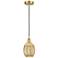 Edison Preston 6"W Gold Cord Hung Mini Pendant w/ Mercury Bulb Shade