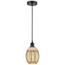 1_Edison Preston 6"W Oiled Bronze Cord Pendant w/ Mercury Bulb Shade