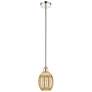 Edison Preston 6"W Polished Nickel Stem Pendant w/ Mercury Bulb Shade