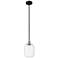 Edison Preston 7"W Black Brass Stem Mini Pendant w/ Clear Jar Shade